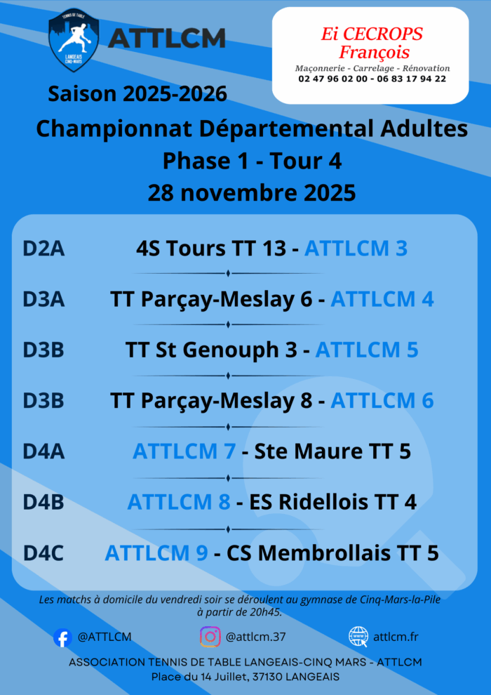 Départemental - Championnat par équipes adultes - Tour 5