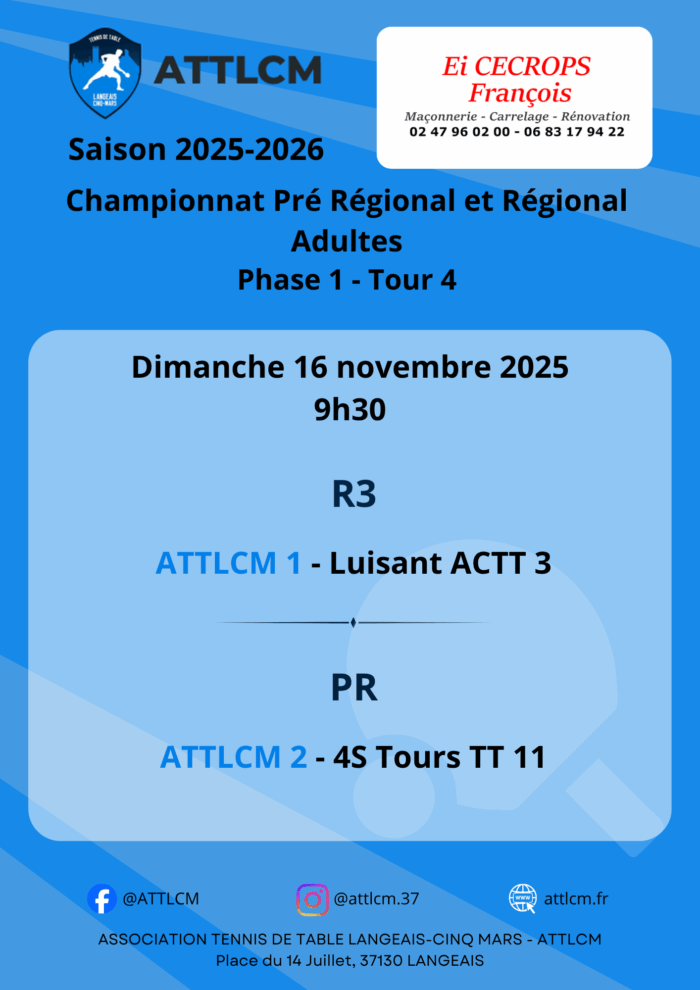 Régional - Championnat par équipes adultes - Tour 4