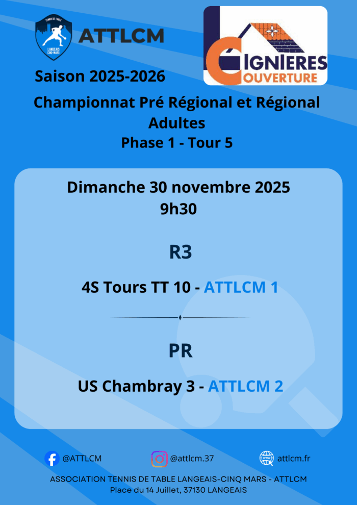 Régional - Championnat par équipes adultes - Tour 5