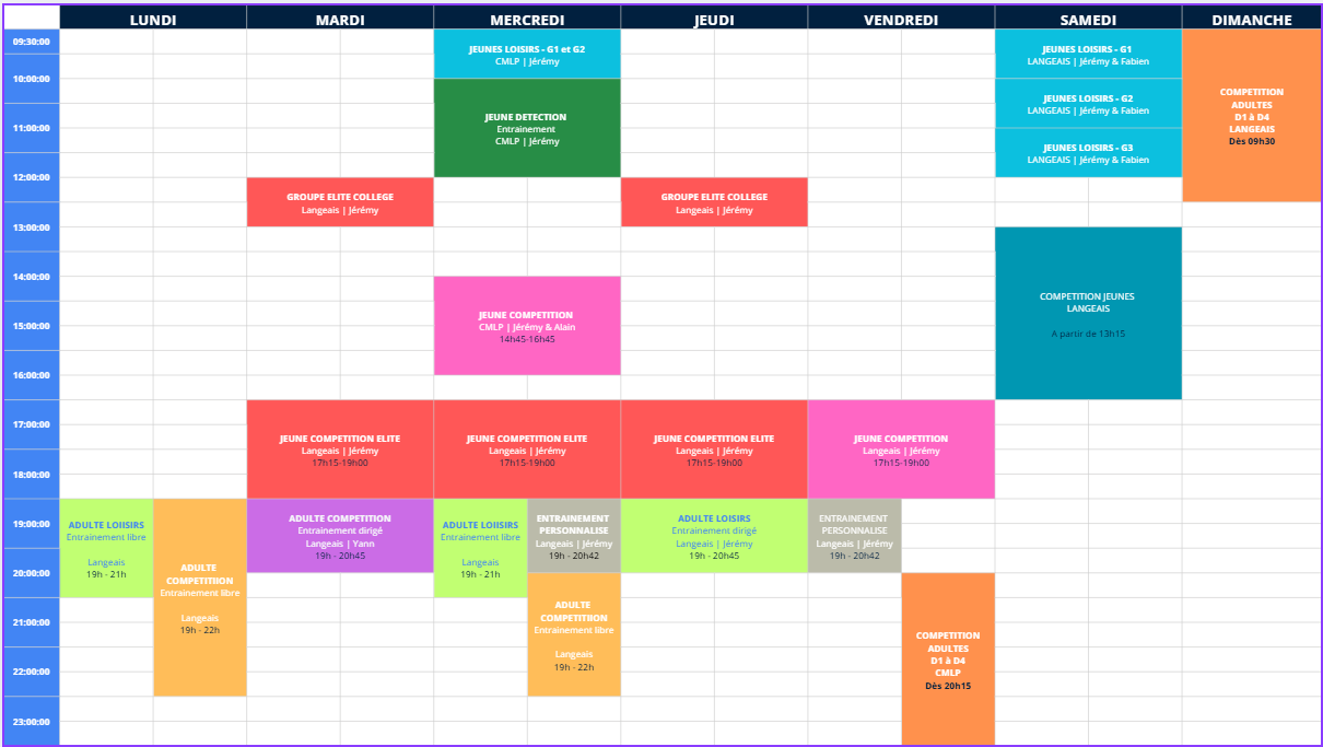 planning Saison 2025/2026