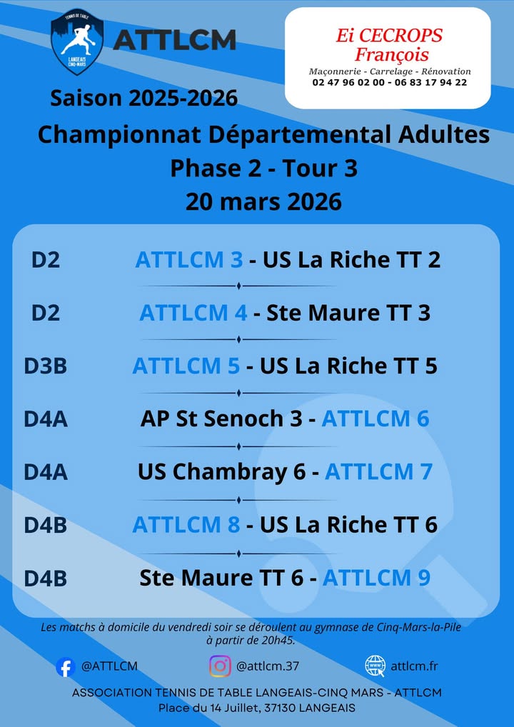 Association Tennis de Table Langeais Cinq Mars
