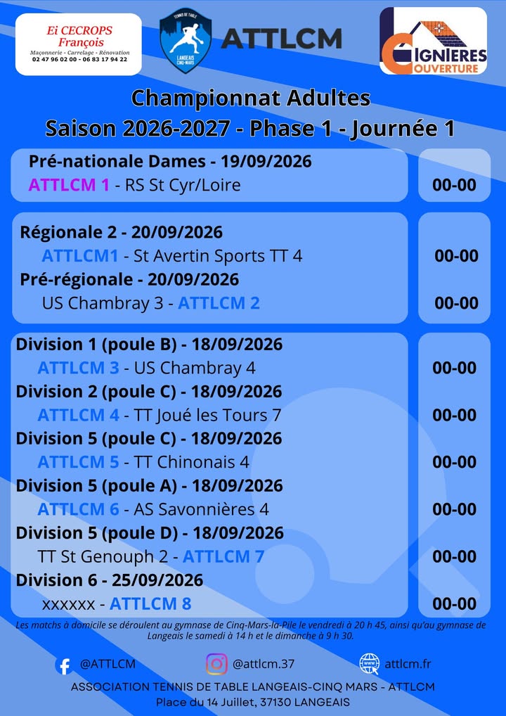 Association Tennis de Table Langeais Cinq Mars